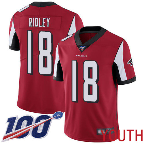Atlanta Falcons Limited Red Youth Calvin Ridley Home Jersey NFL Football #18 100th Season Vapor Untouchable